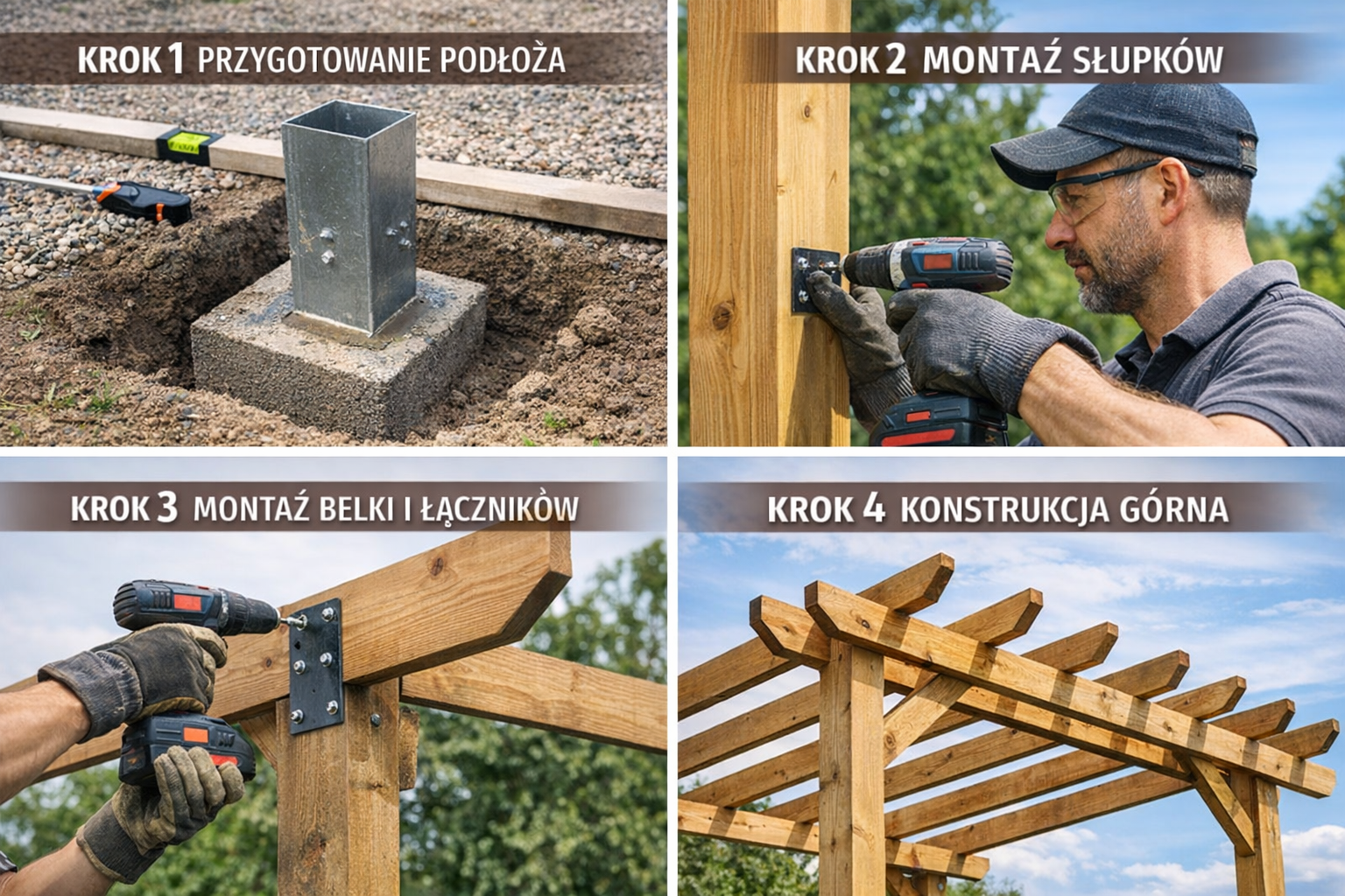 Budowa pergoli ogrodowej, krok po kroku